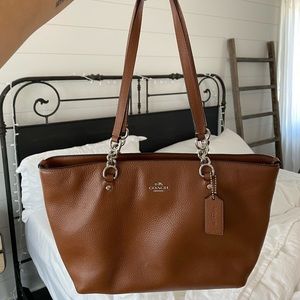 leather Coach purse.